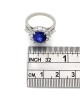 Oval Sapphire and Diamond Halo Ring in Platinum